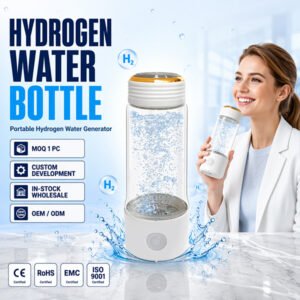 Glass Hydrogen Water Bottle Generator with h2 Inhaler